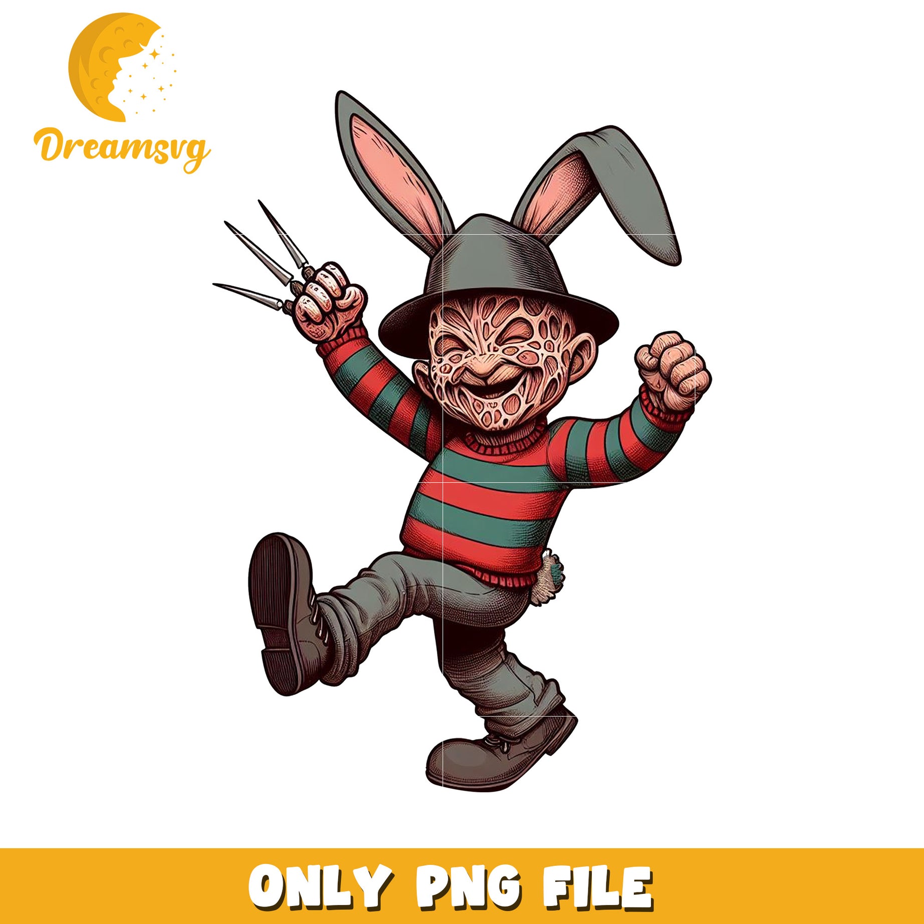 Horror Bunny Character PNG Clipart Perfect for Halloween Use