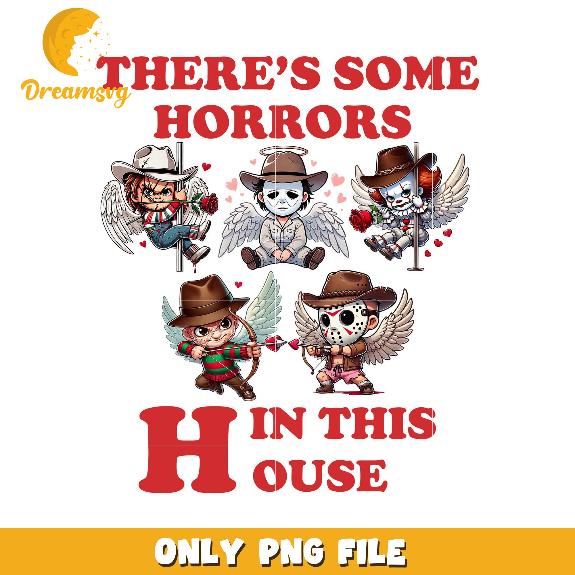 Horror Movie Valentines PNG Sublimation
