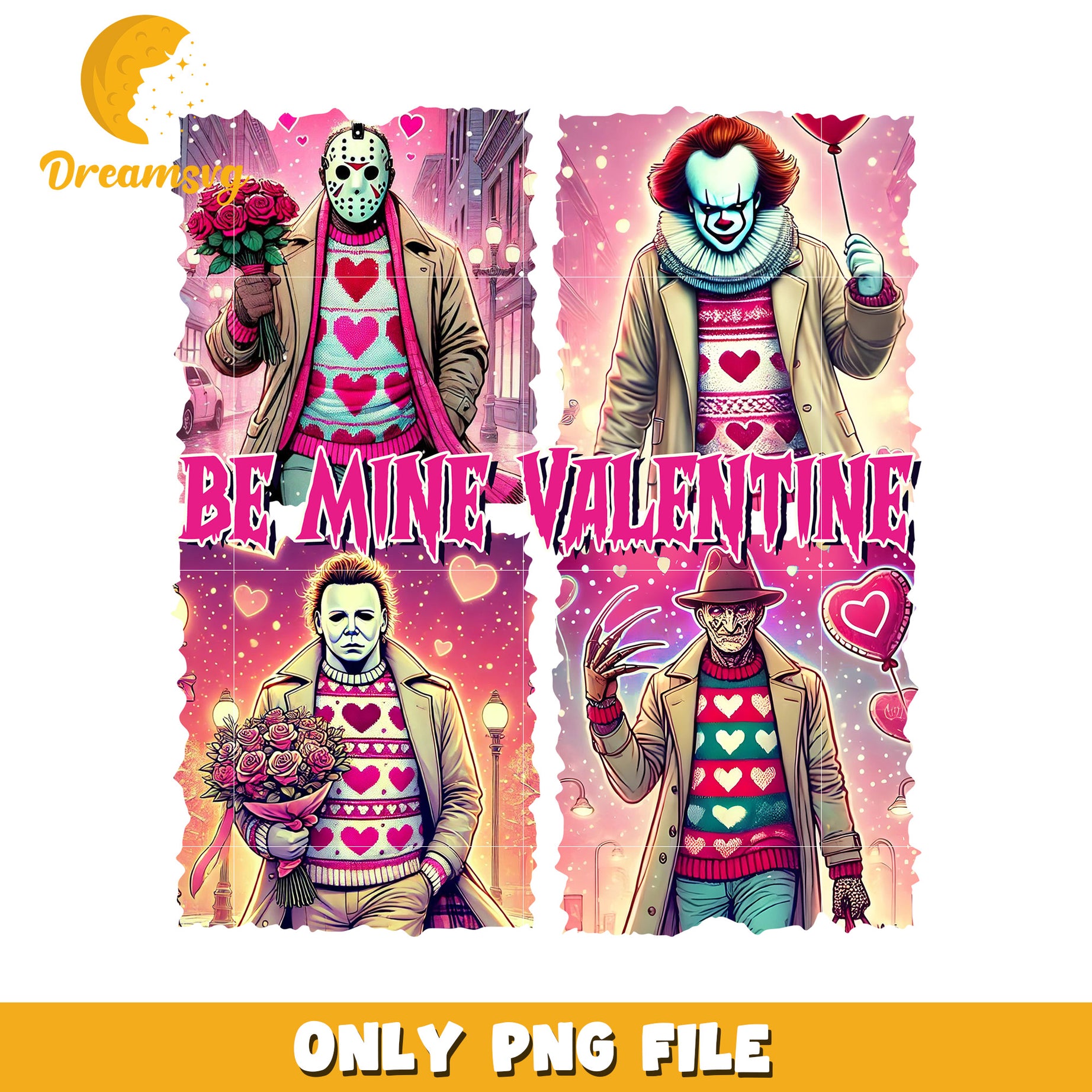 Horror Themed Be Mine Valentine PNG Art File Download