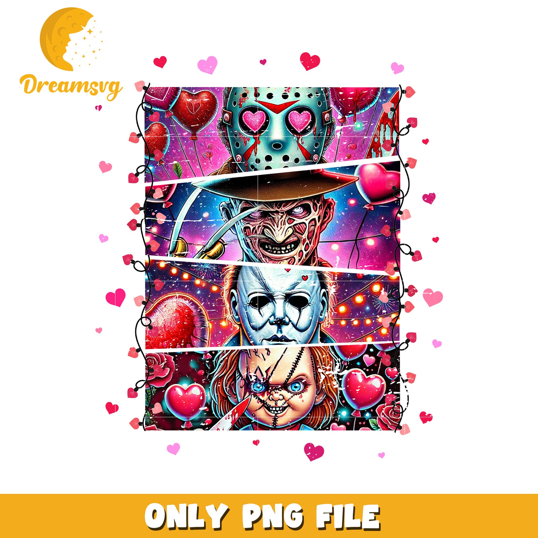 Horror Valentine PNG Sublimation