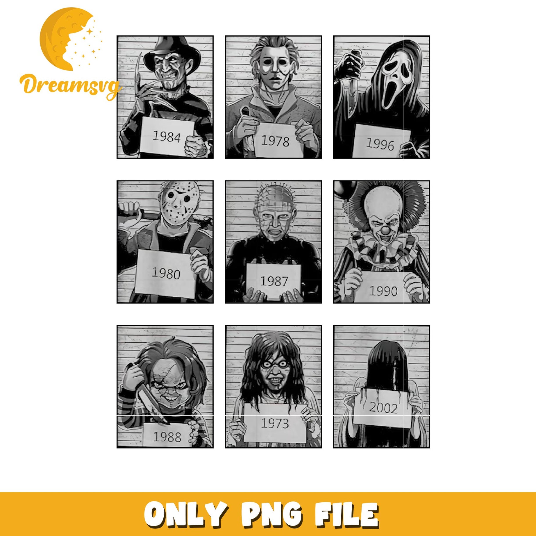 Horror killers series wanted picture png, Horror movies killers png
