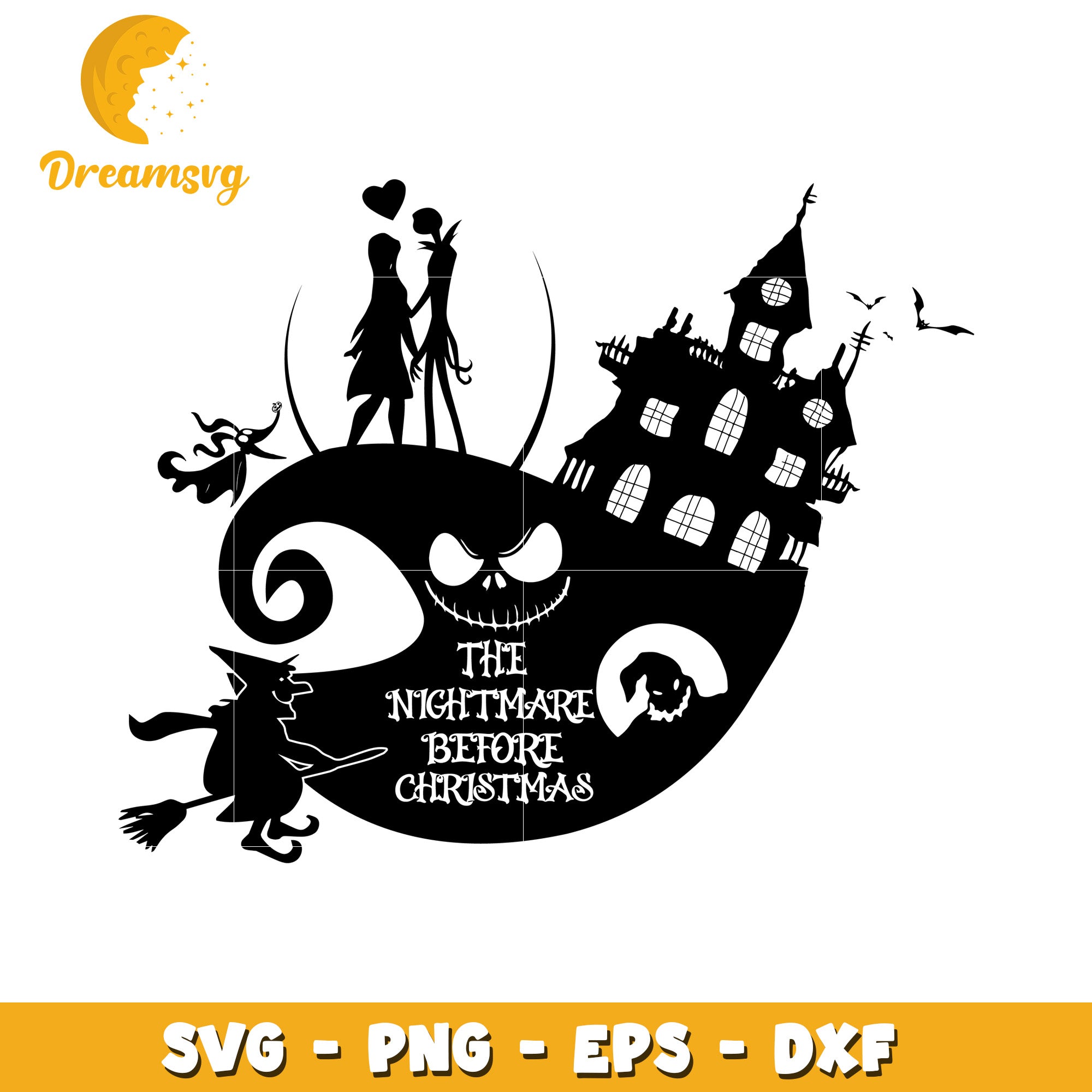 Horror movie nightmare before Christmas svg, Halloween movies characters svg
