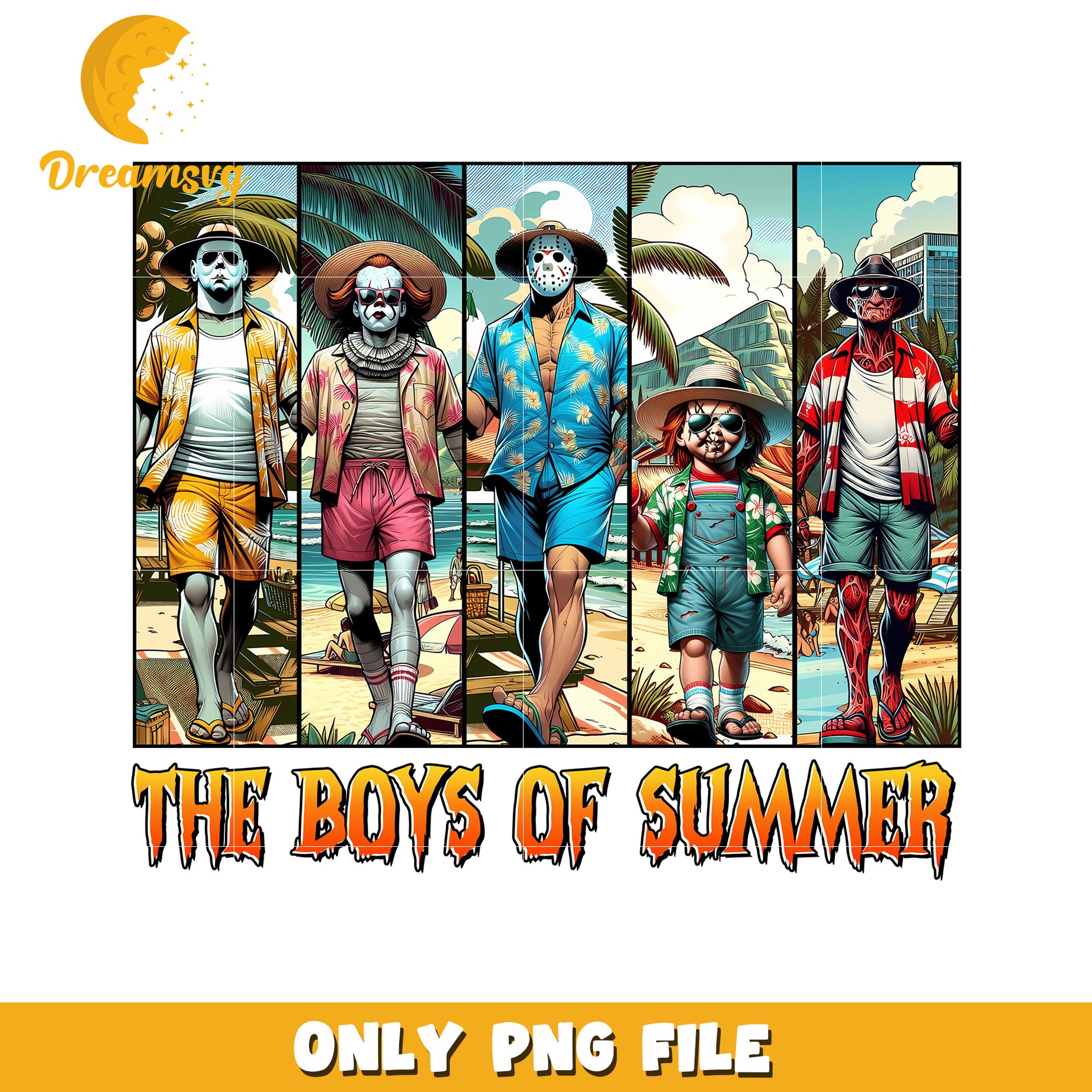 Horror movie characters summer vacation png, summer vacation png