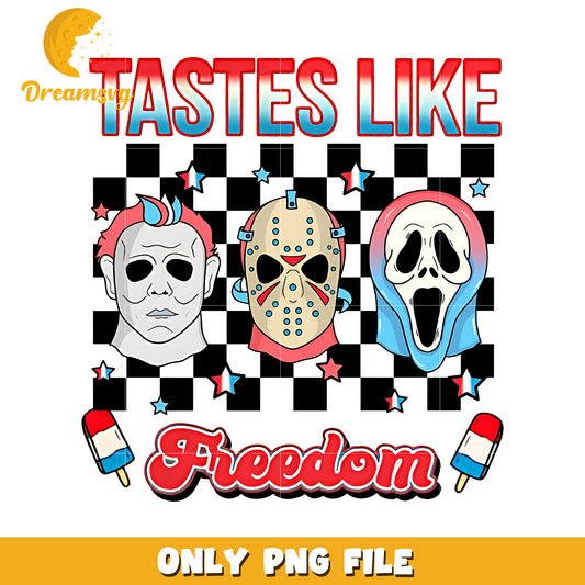 Horror movie characters tastes like freedom png, 4th of july png, horror png