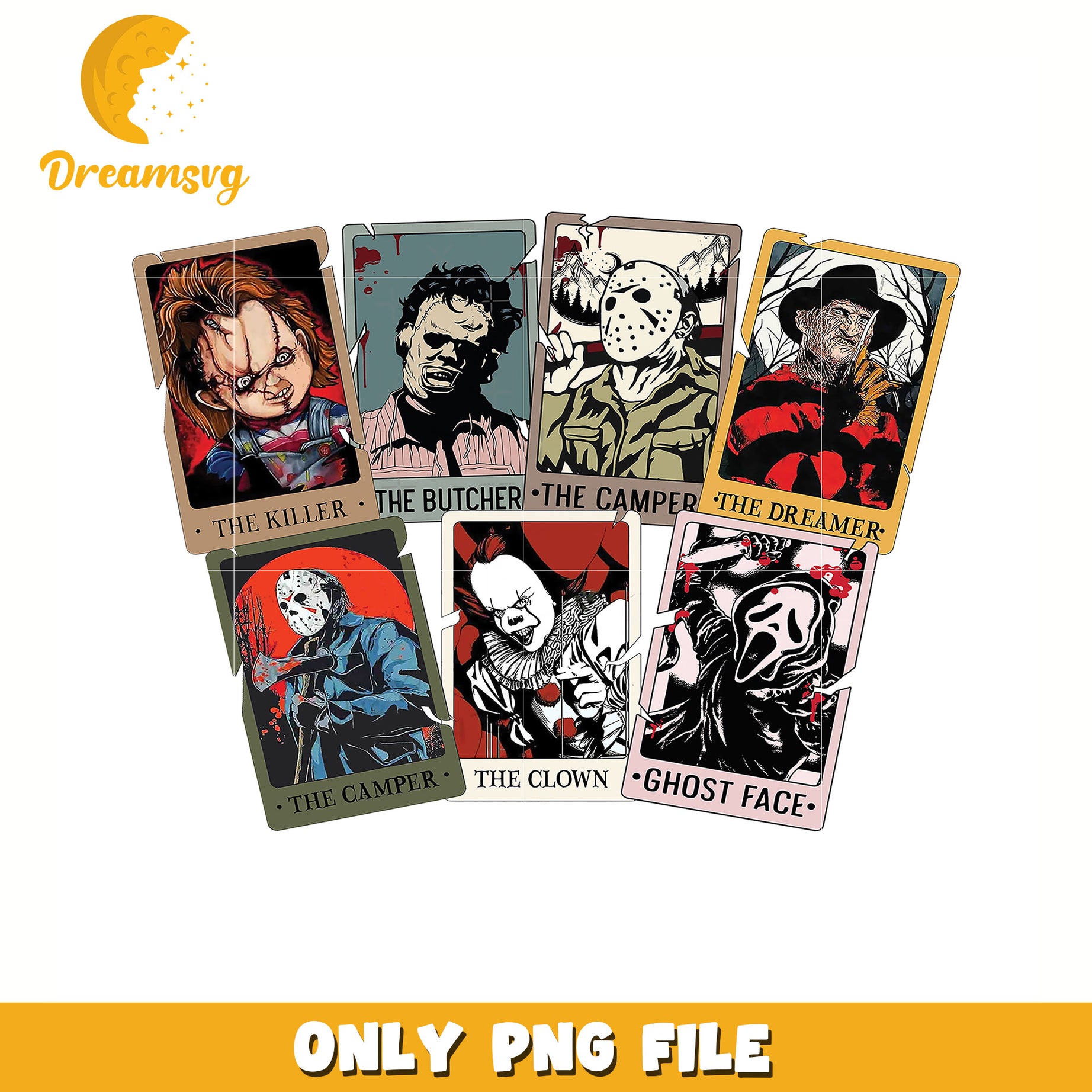 Horror movies characters halloween png, halloween toys png, halloween time png