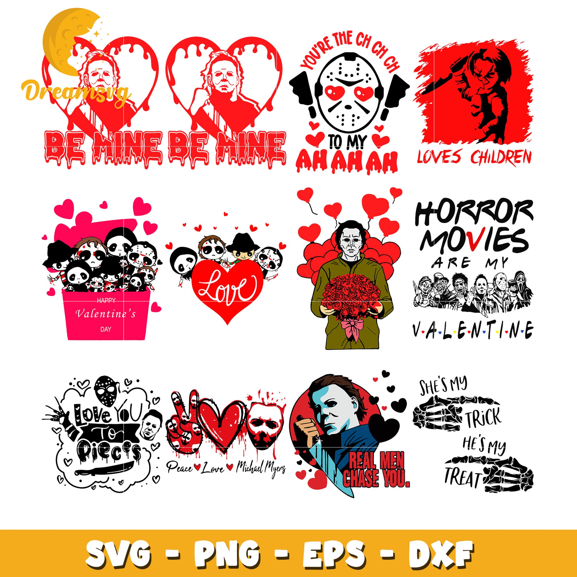 Horror Movie are my valentine bundle svg, Horror Movie svg