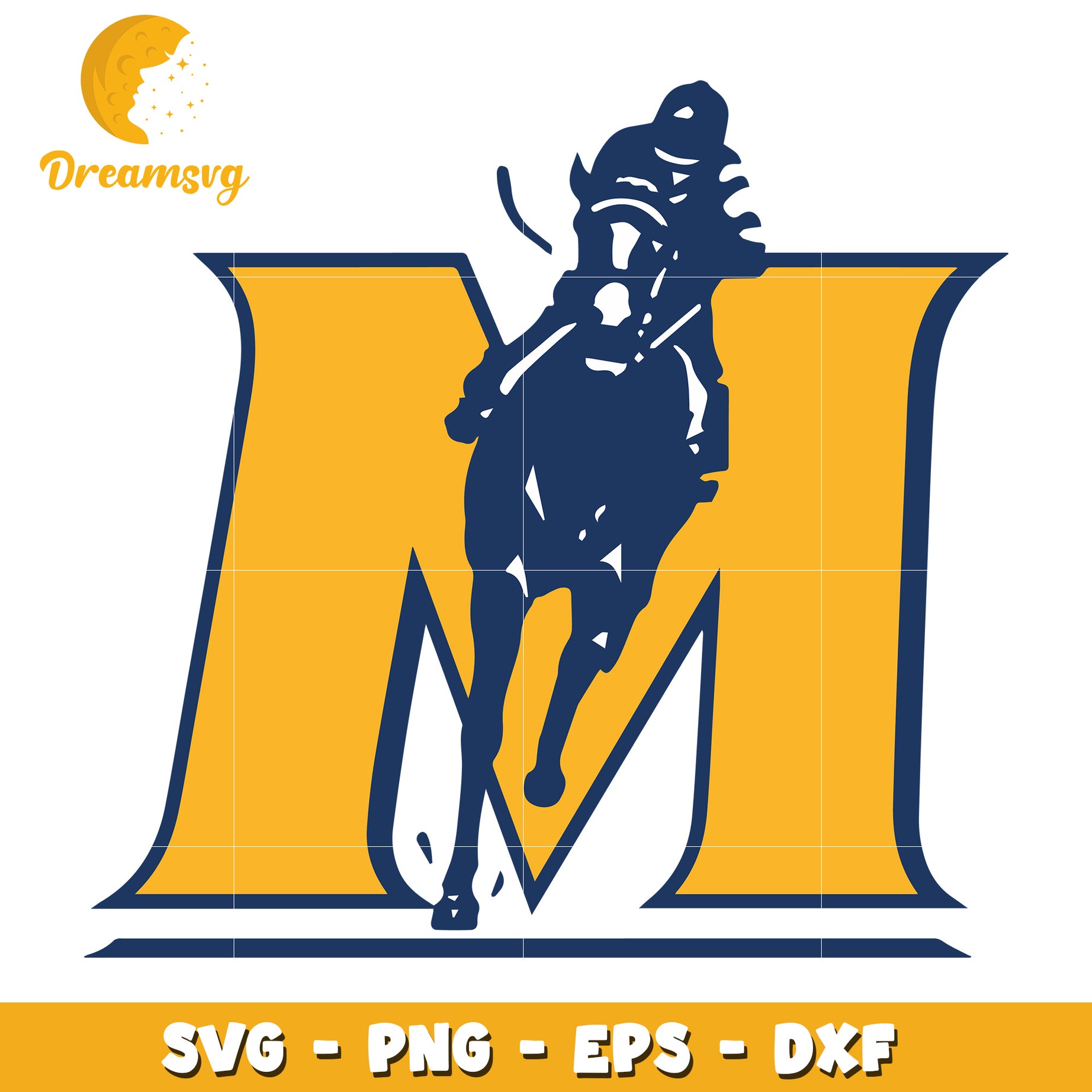 Horse Riding M Monogram SVG File for Crafting Projects