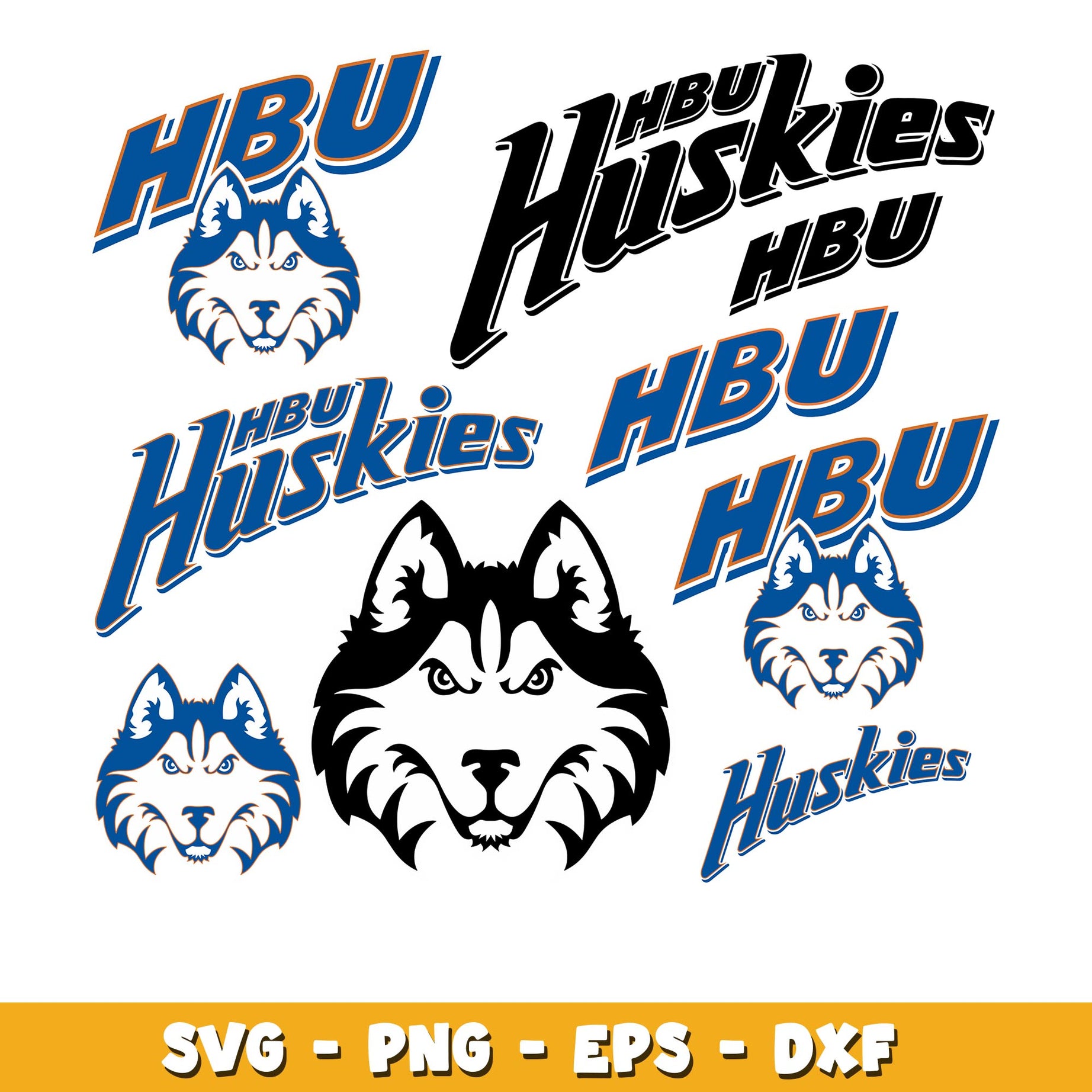 Houston Christian Huskies Bundle svg, Houston Christian Huskies logo svg, ncaa svg  