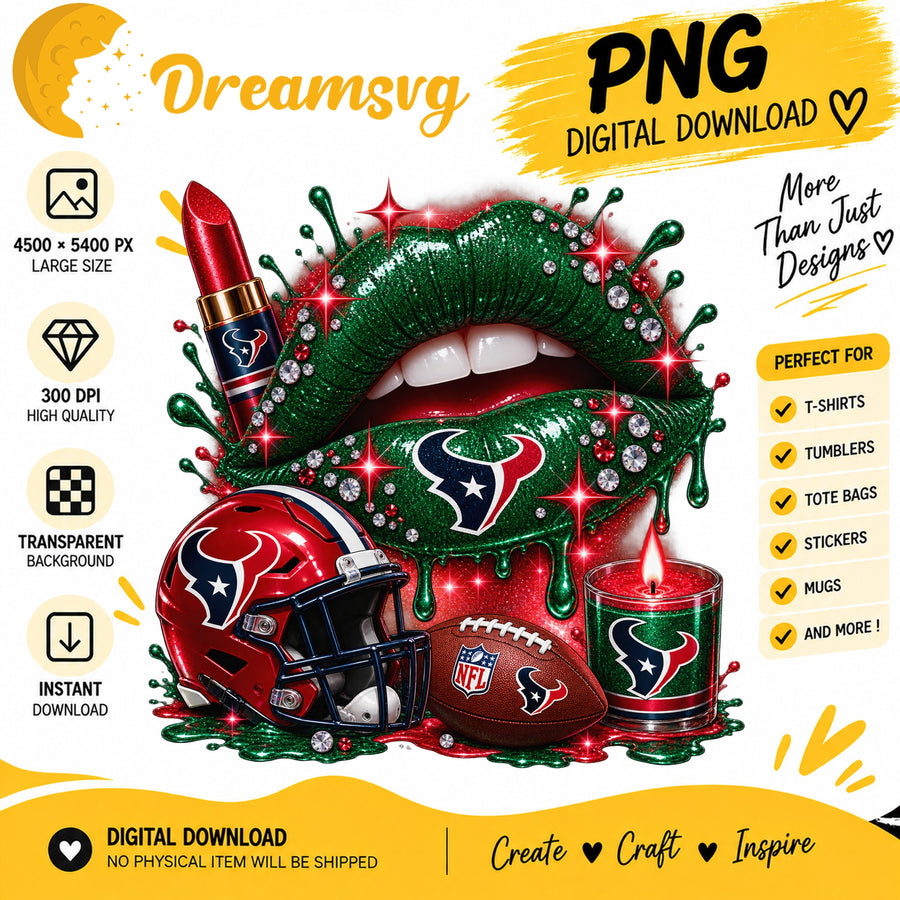 Houston Texans Dripping Lips PNG, Portrait Portrait Clipart