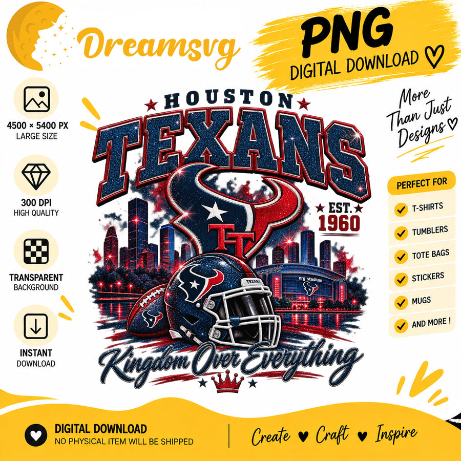 Houston Texans Kingdom Over Everything Stadium Skyline PNG