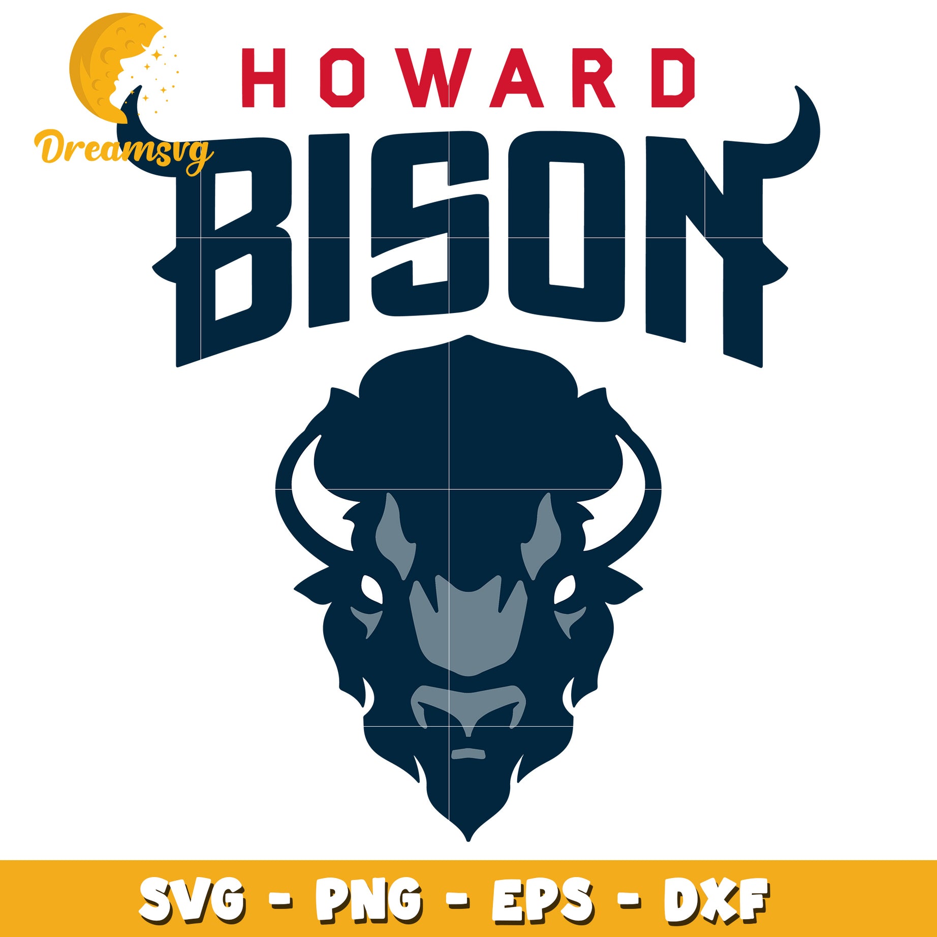 Howard Bison Logo Design SVG Format for Crafts and Printing