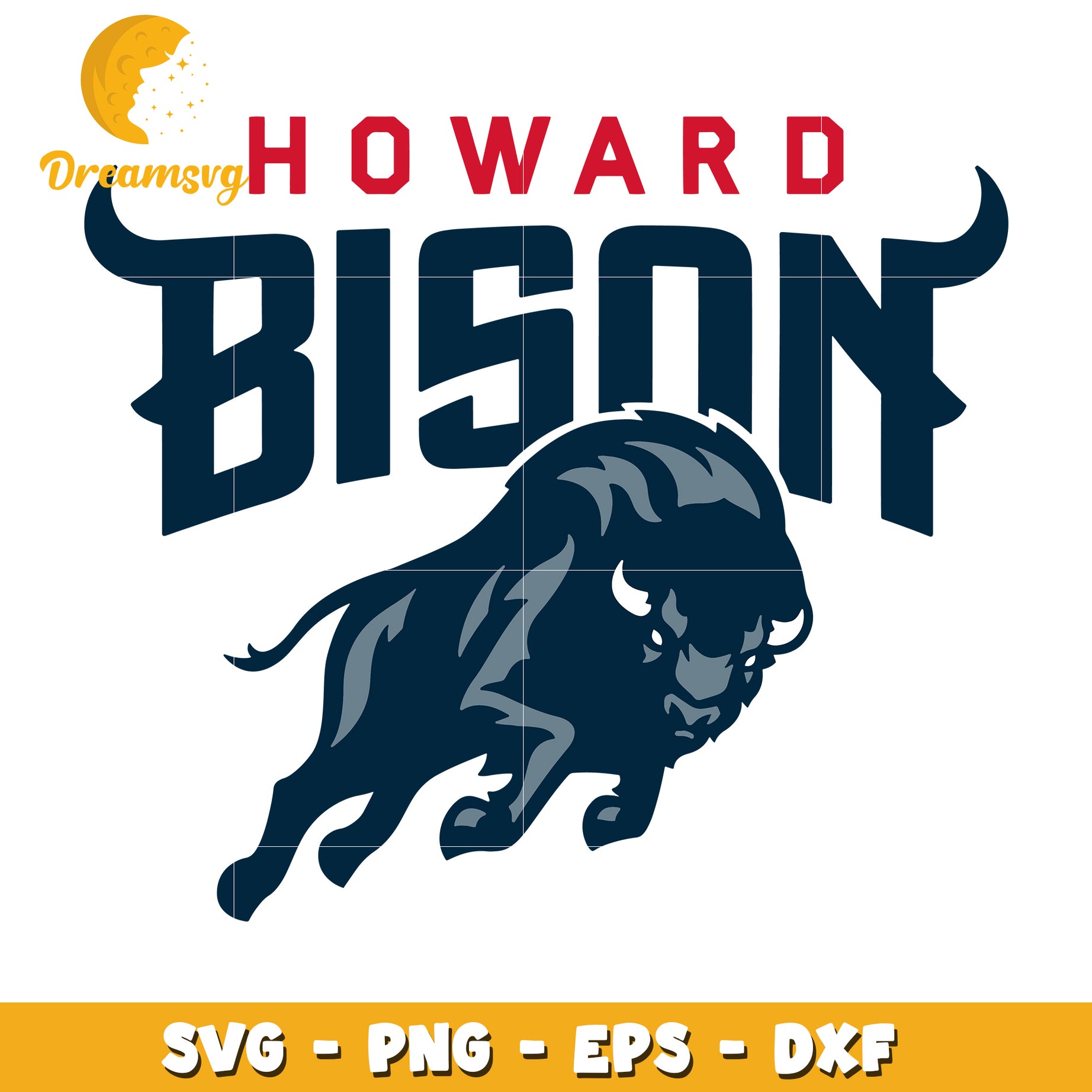 Howard Bison SVG PNG EPS DXF Cut File