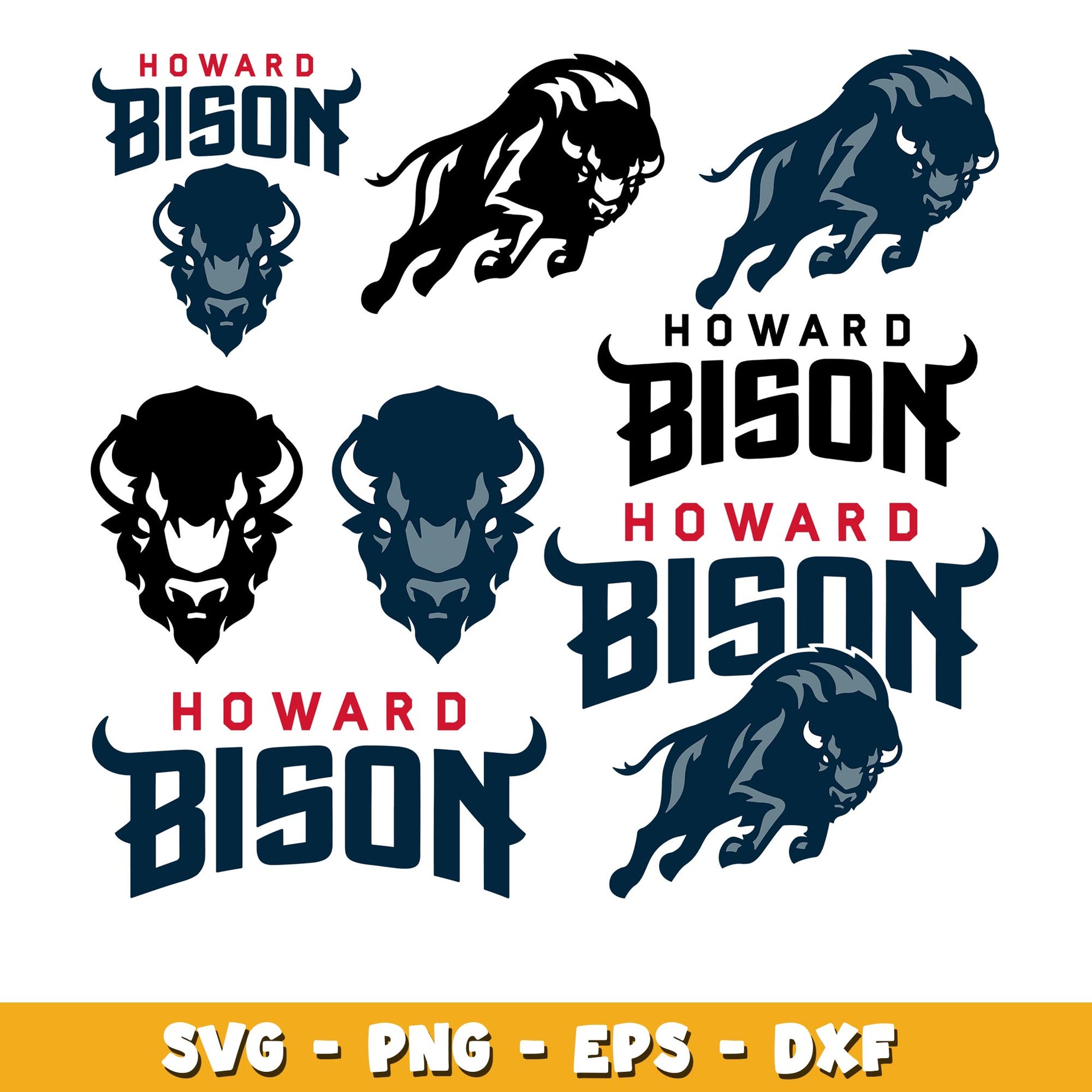 Howard Bison Bundle svg, Howard Bison logo svg, ncaa svg 