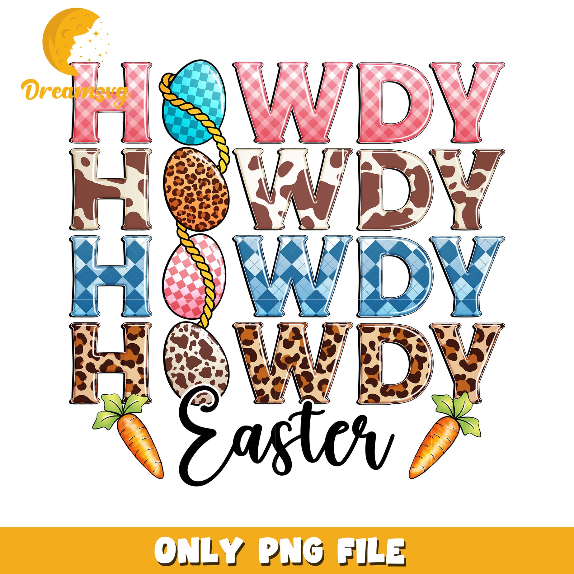 Howdy Easter Colorful PNG Design for Spring Celebrations