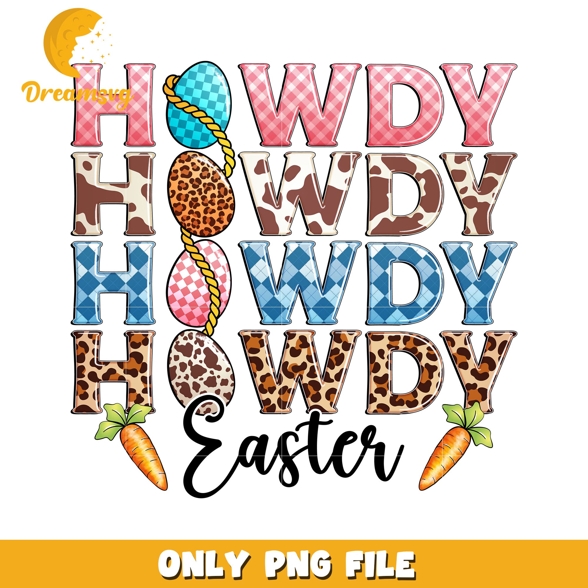 Howdy Easter Colorful PNG Design for Spring Celebrations