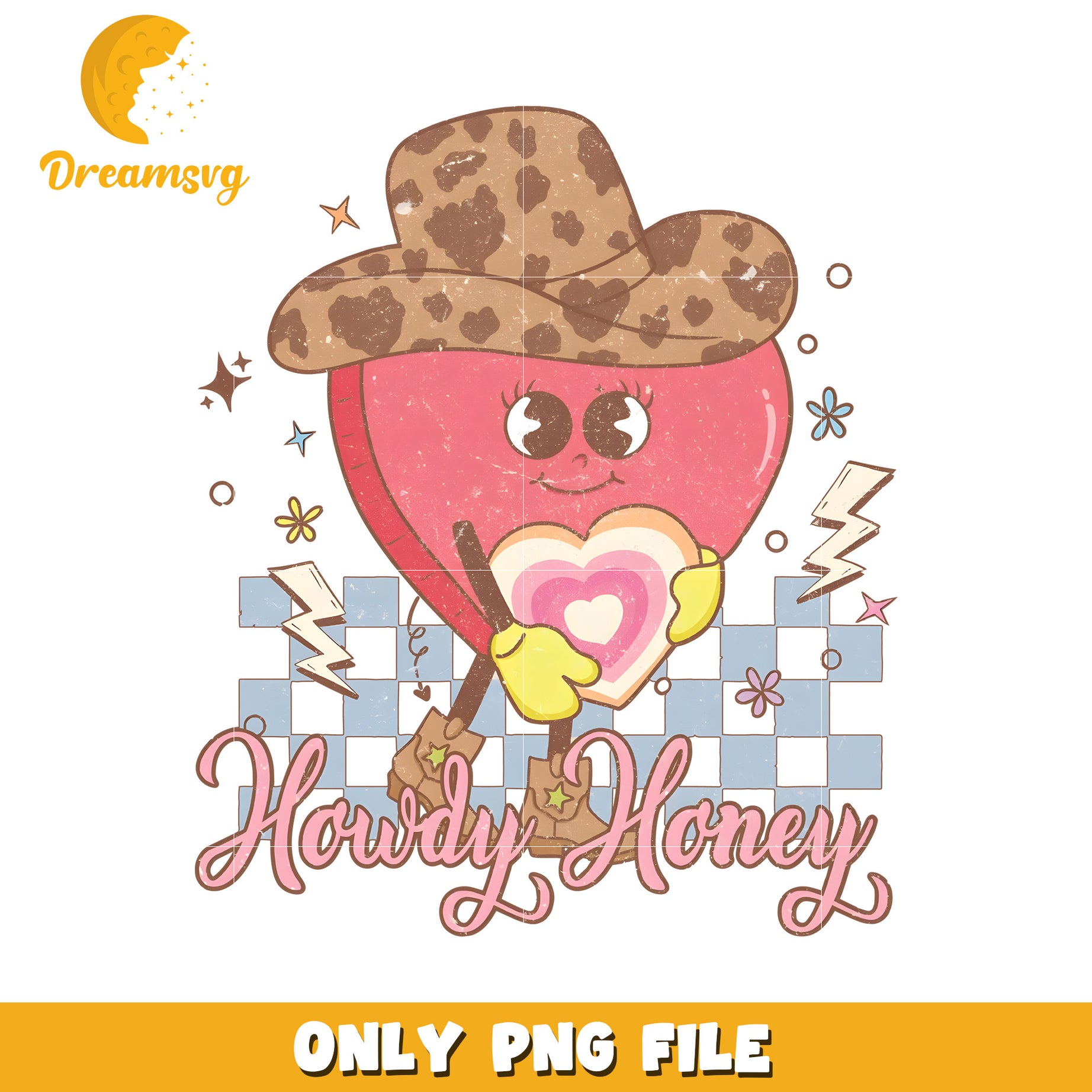 Howdy Honey Heart PNG Design