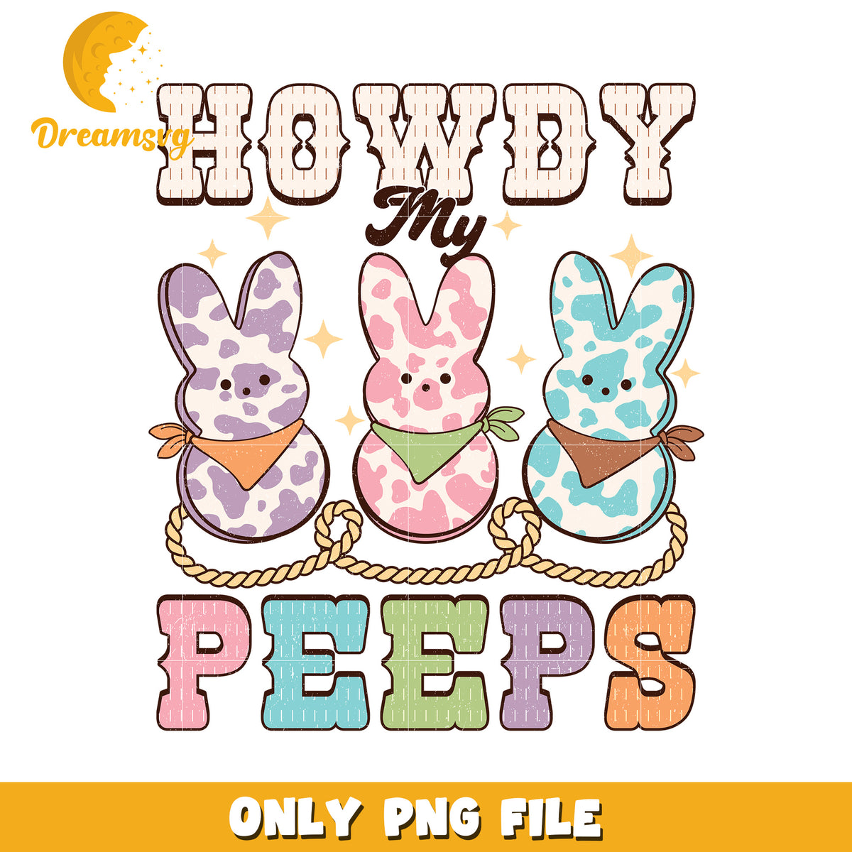 Spring Howdy Howdy My Peeps Festive Bunny PNG Graphic for Spring Fun – DreamSVG Store