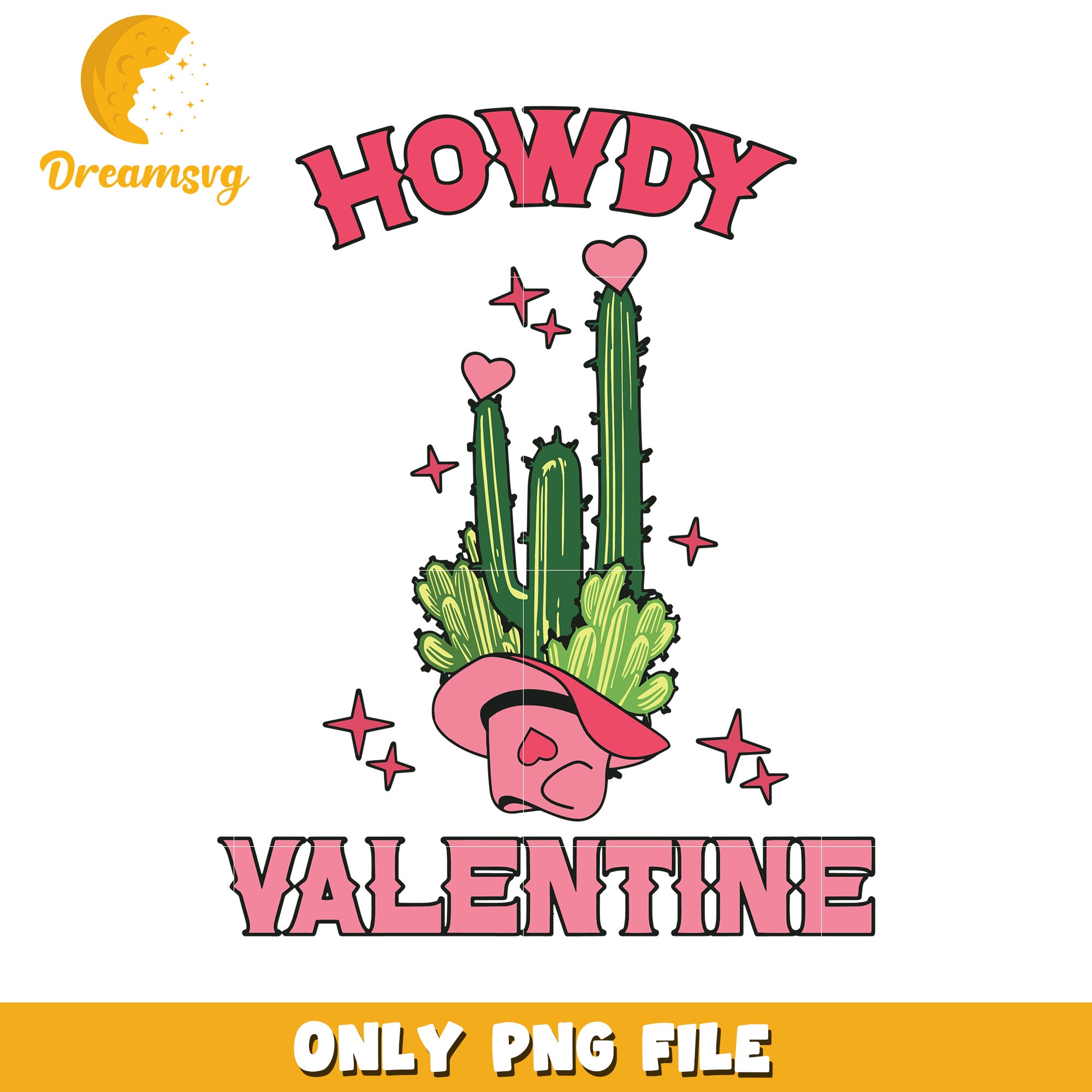 Howdy Valentine Cactus PNG
