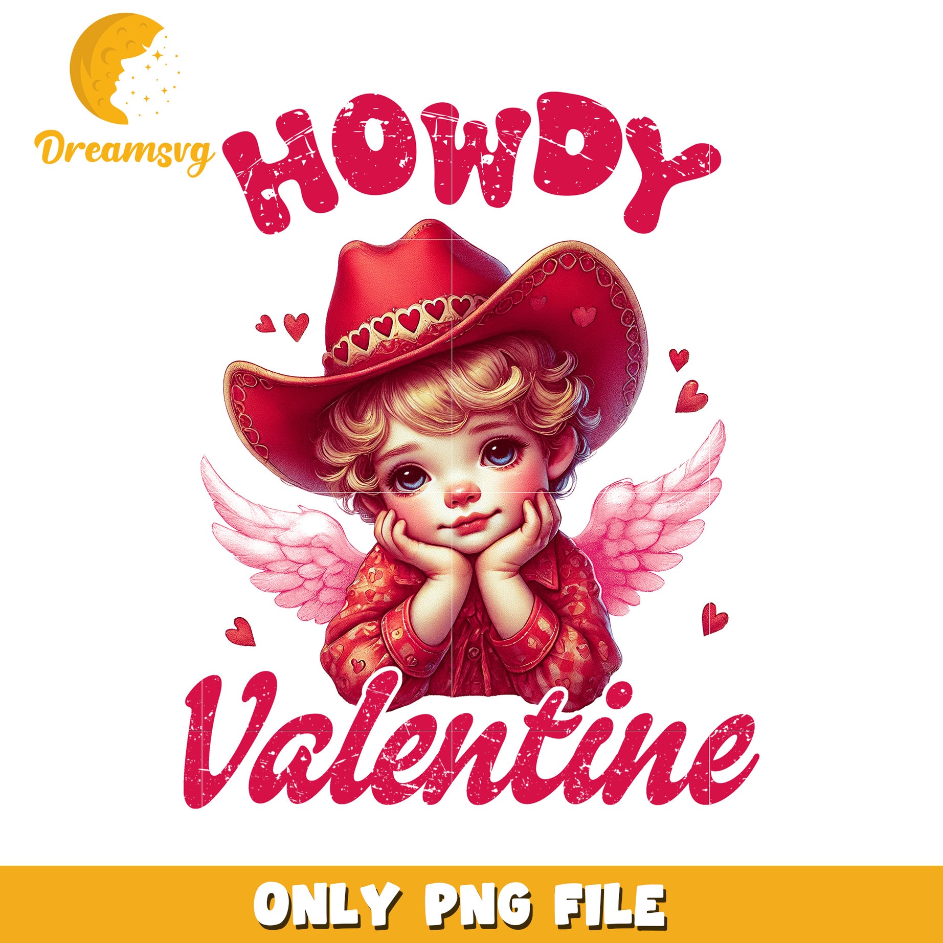 Howdy Valentine PNG Cowboy Angel