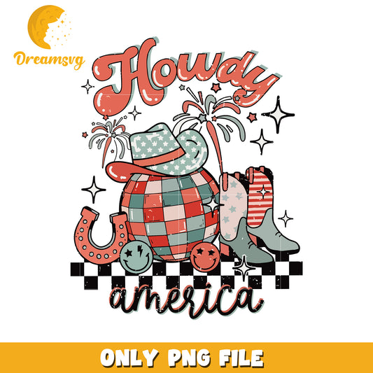 Howdy america png, friendly greeting png, patriotic hello png
