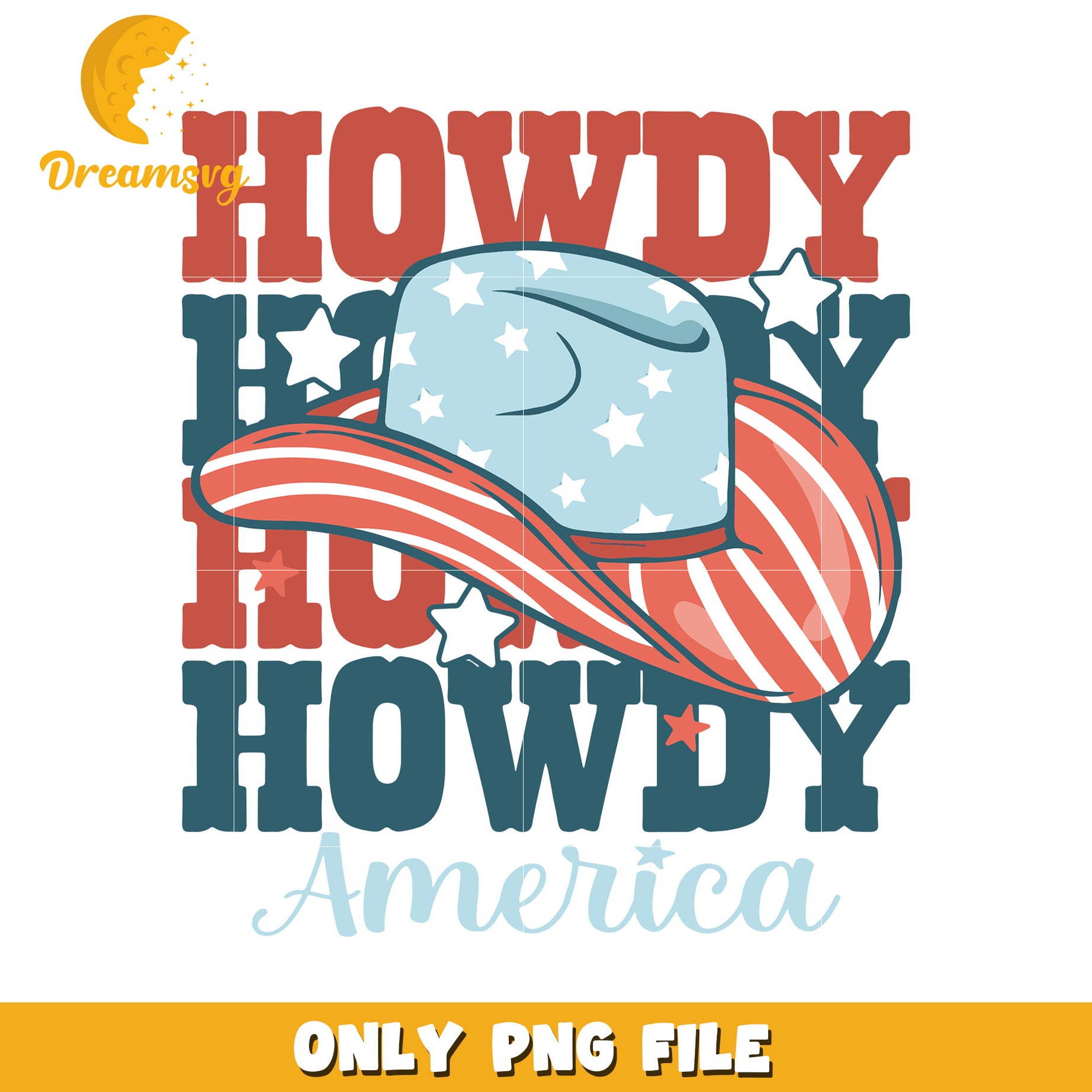Howdy america png, friendly greeting png, usa pride png