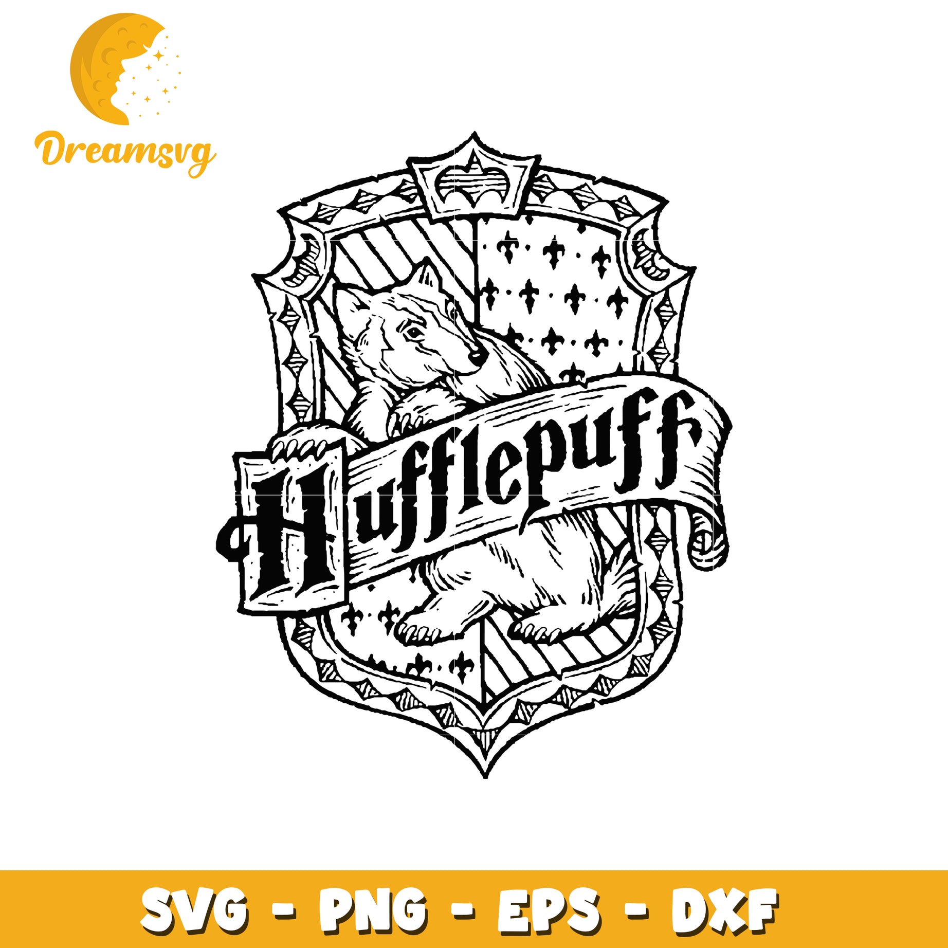 Hufflepuff Crest PNG, SVG, EPS, DXF files