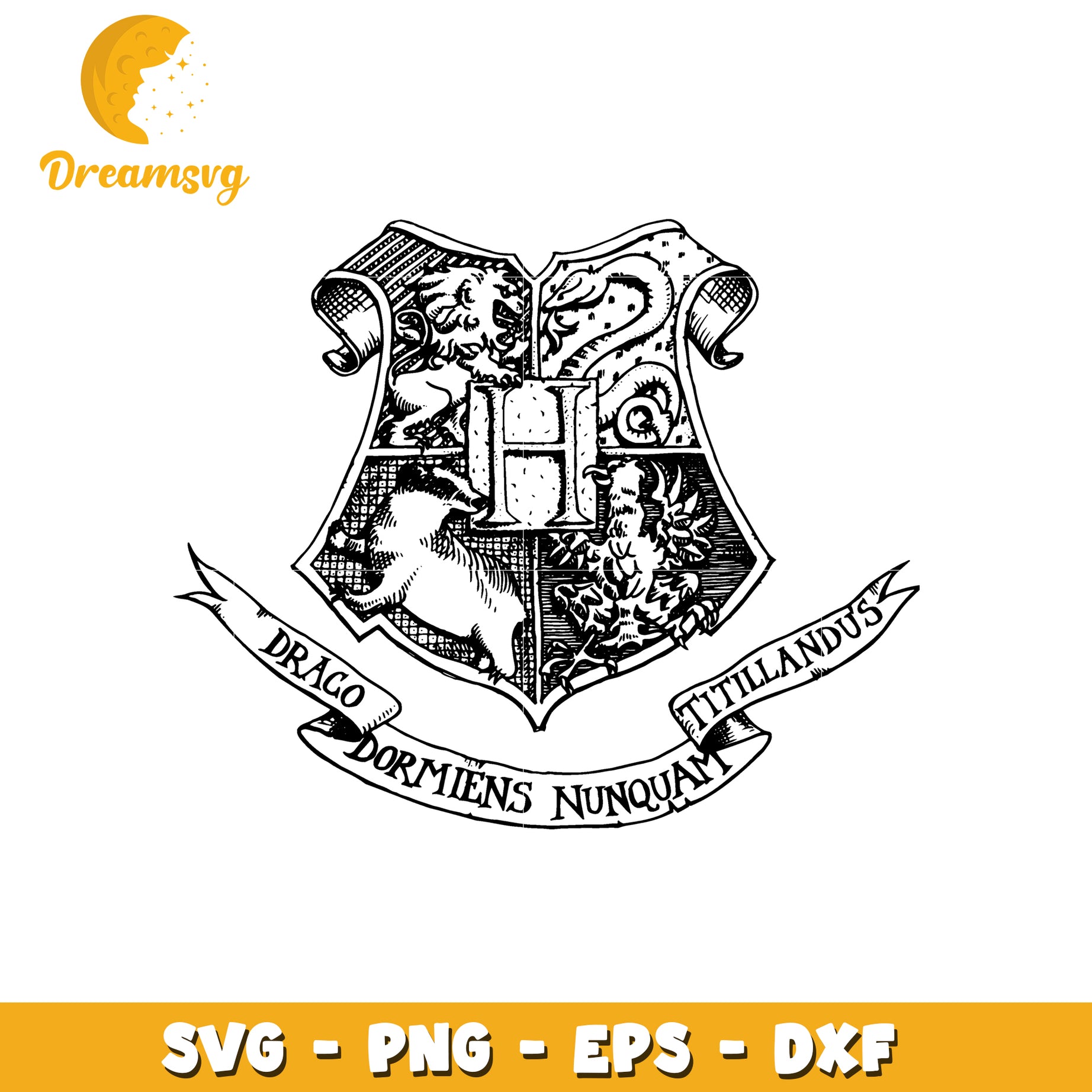 Hufflepuff Crest SVG PNG EPS DXF Cut File