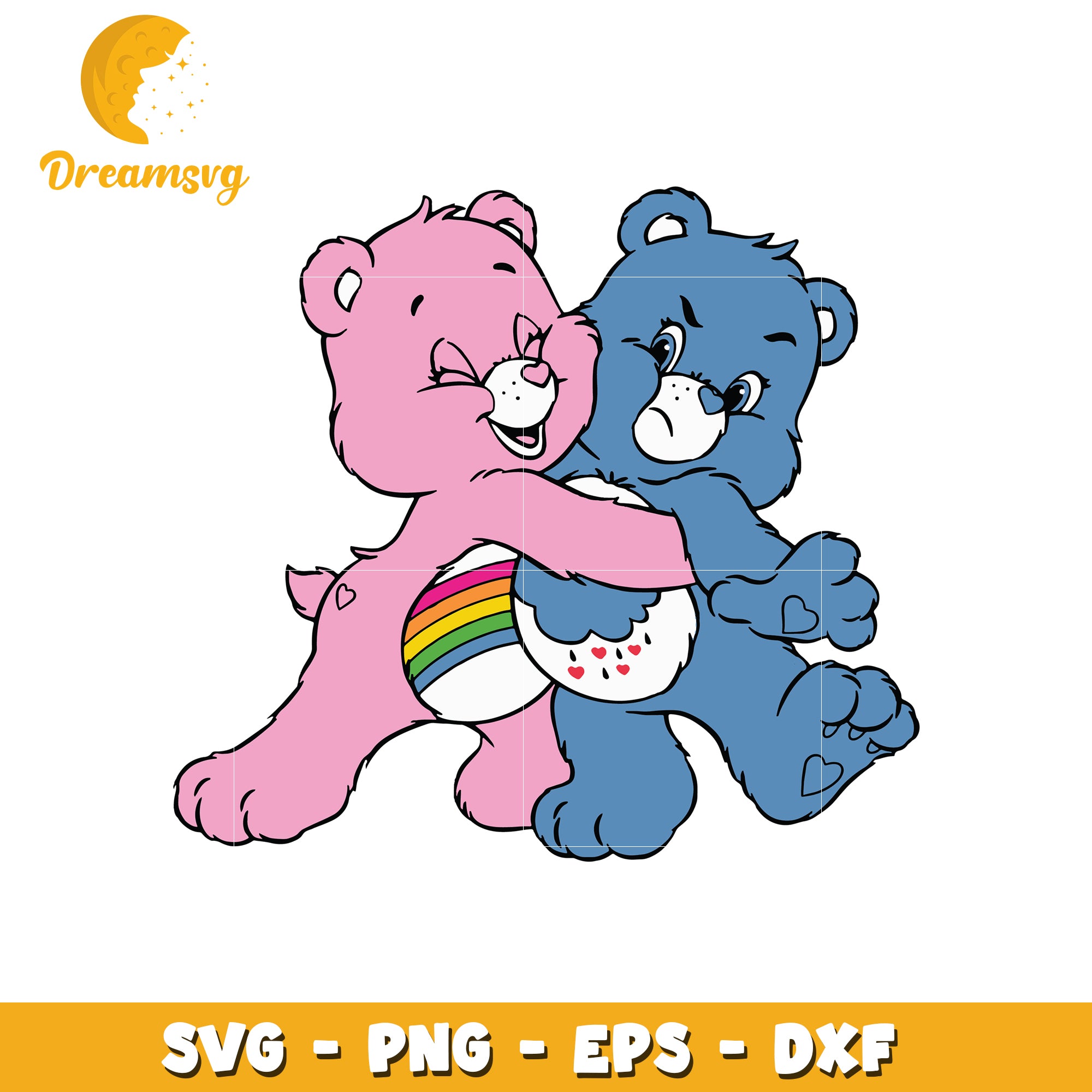 Hugging Care Bears SVG PNG EPS DXF