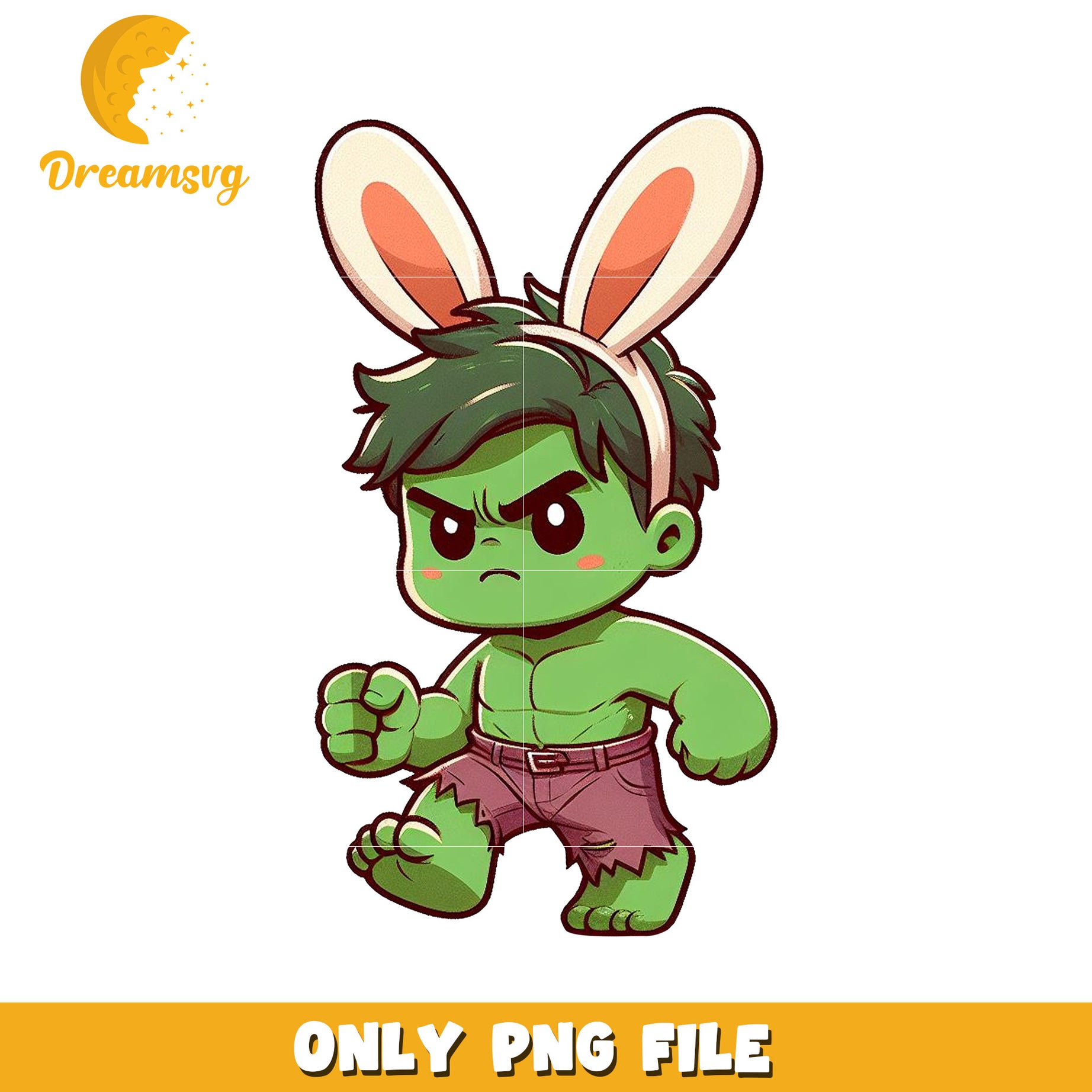 Hulk Easter Bunny PNG Cute Cartoon