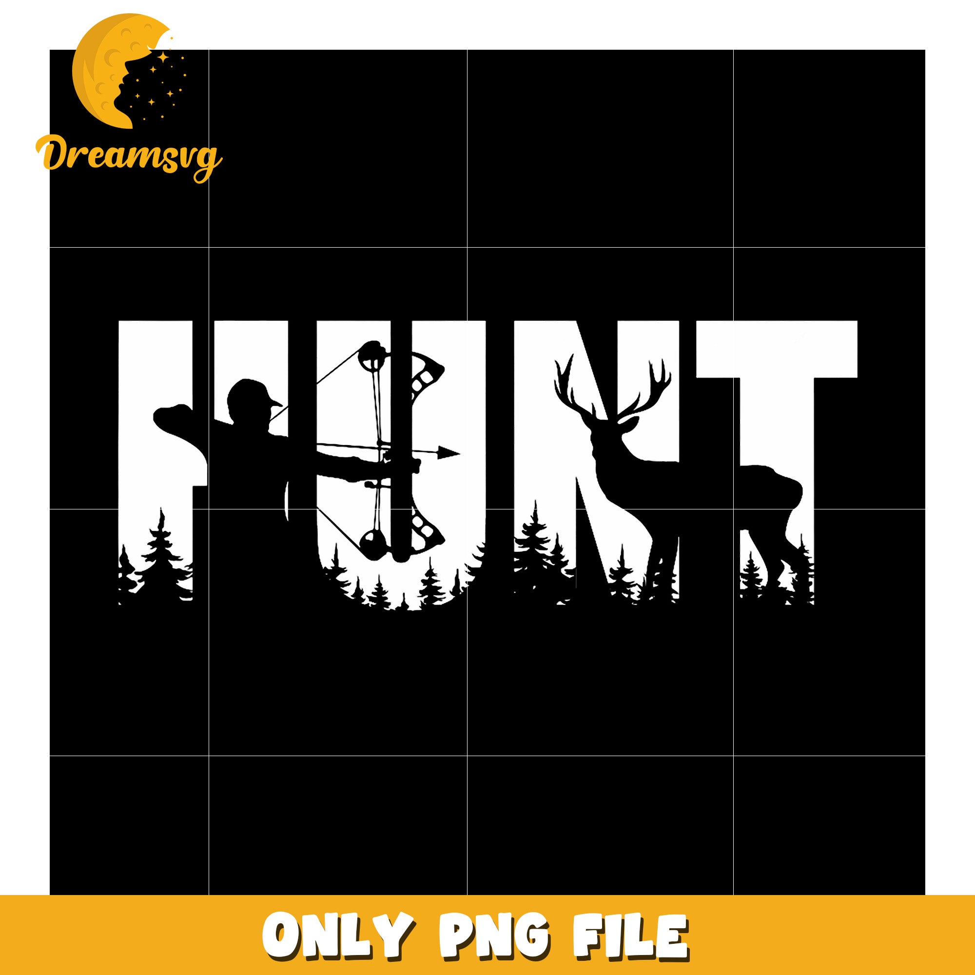 Hunt PNG Deer Silhouette Bow Hunting Design