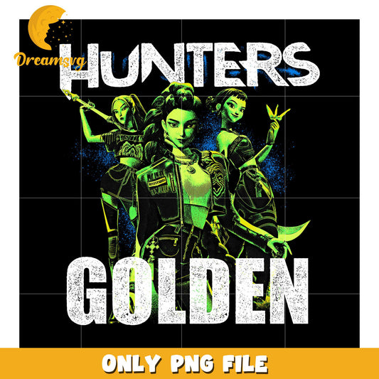 Hunters golden png, cartoon fighter png, kpop hero team png