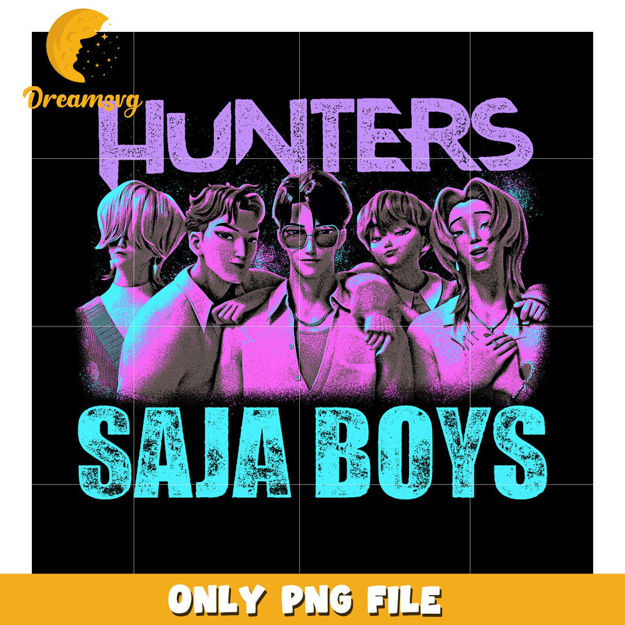 Hunters saja boys png, cartoon fighter png, kpop hero team png