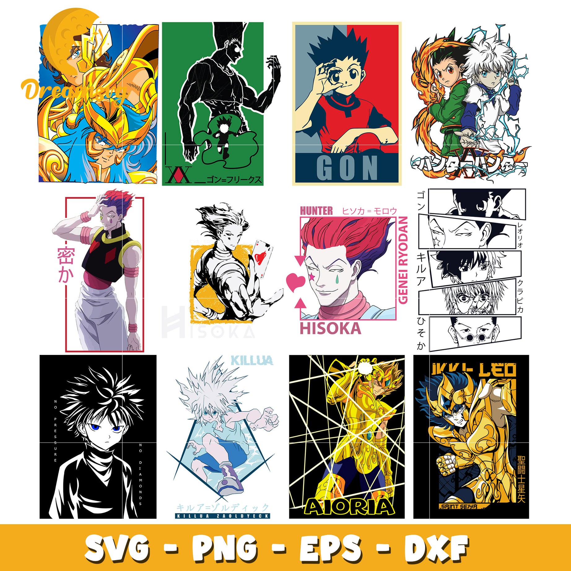 Hunter x hunter members anime bundle svg, hunter x hunter​ svg