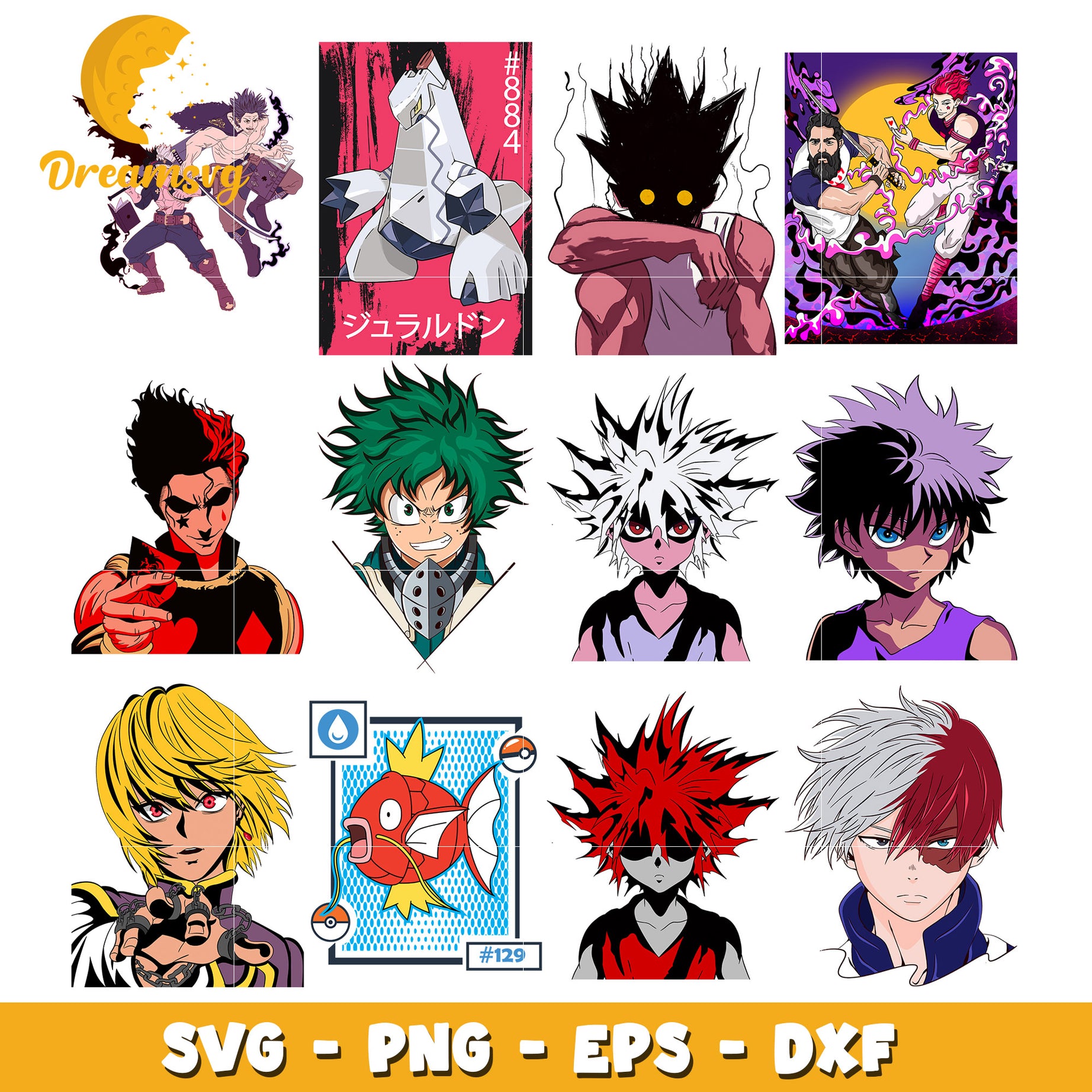 Hunter x hunter members bundle svg, hunter x hunter characters​ svg