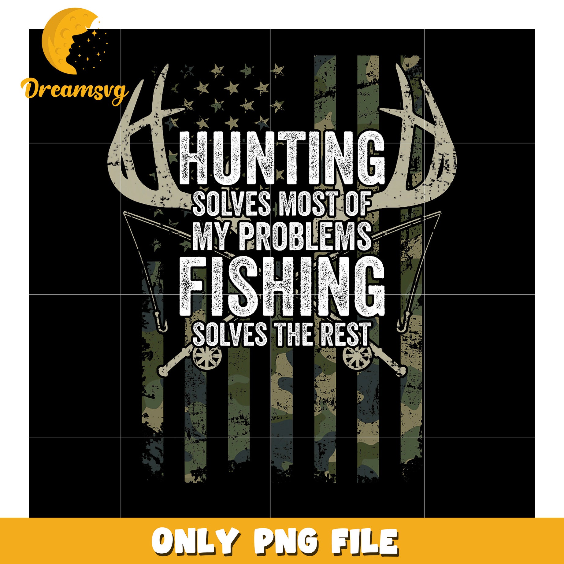 Hunting Fishing Camo PNG Design