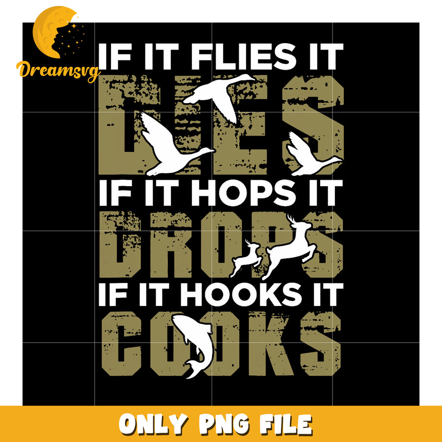 Hunting Fishing Cooking PNG Design
