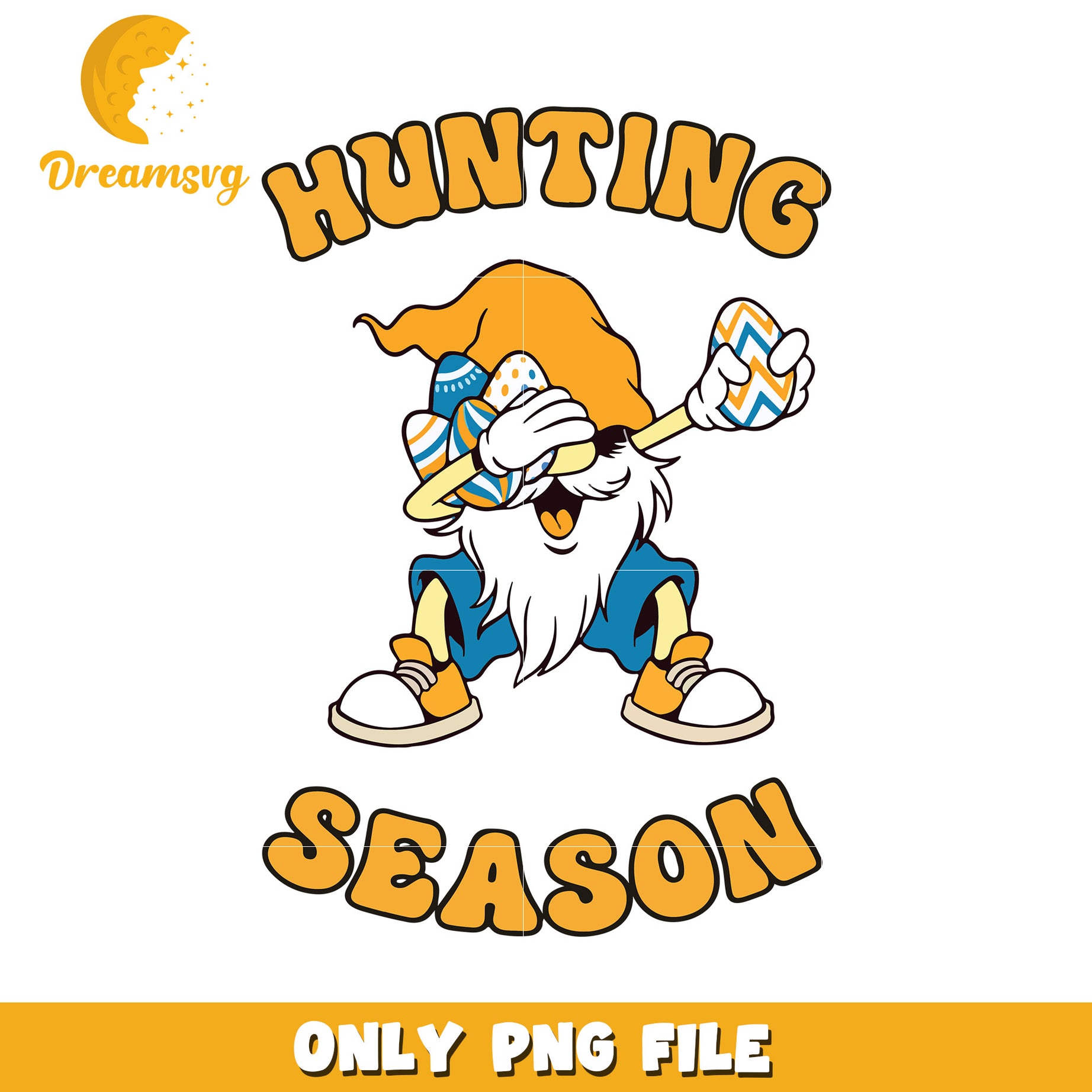 Hunting season gnome easter eggs png, easter eggs png, gnome png