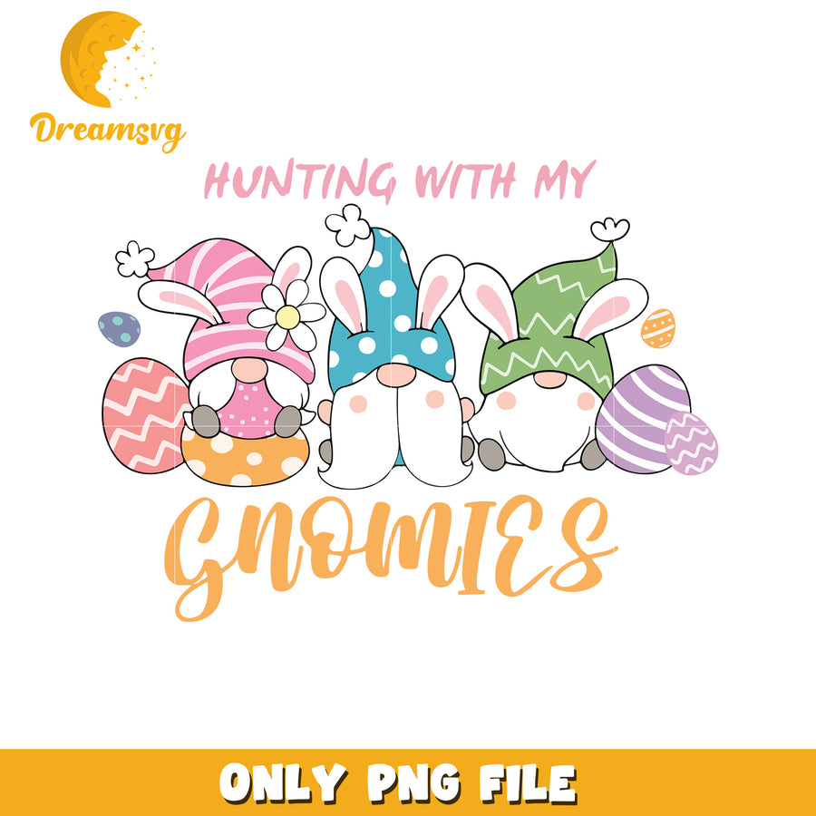 Hunting with my gnomies png, easter eggs png, gnome png