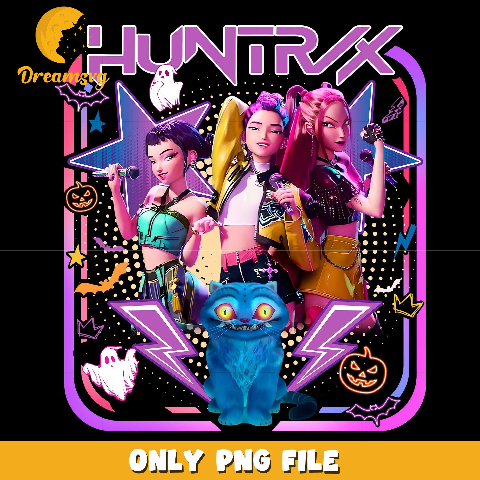 Huntrix Halloween png, halloween pumpkin png, spooky halloween​​ png
