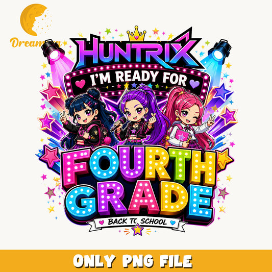Huntrix Fourth Grade PNG, Back To School PNG, Girls PNG
