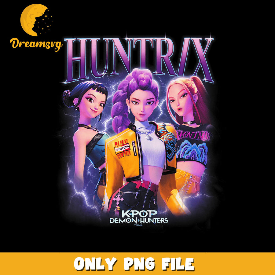 Huntrix K-Pop Demon Hunters Netflix PNG, Bootleg Rap Tee, Anime PNG