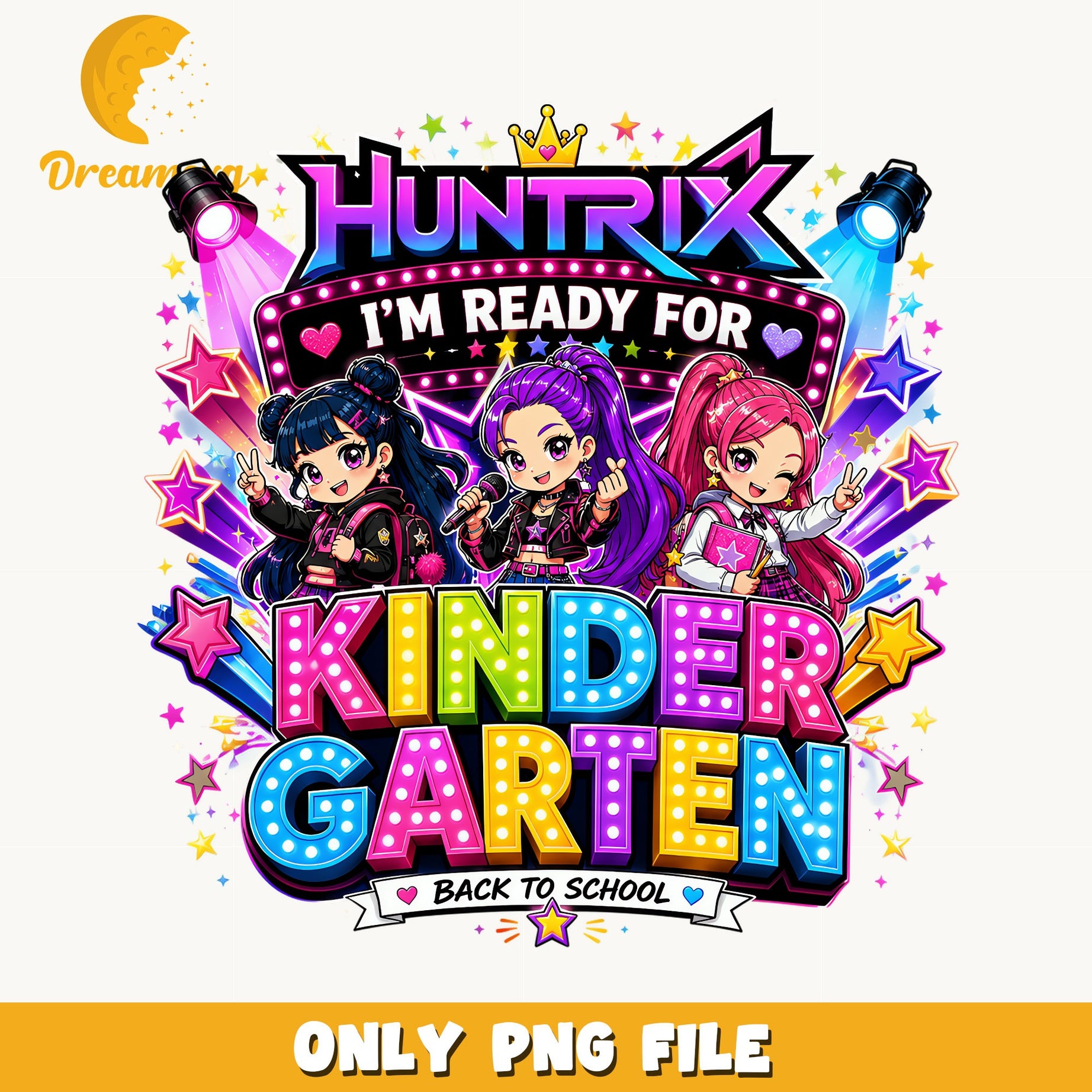 Huntrix Kindergarten PNG, Back To School PNG, First Day PNG