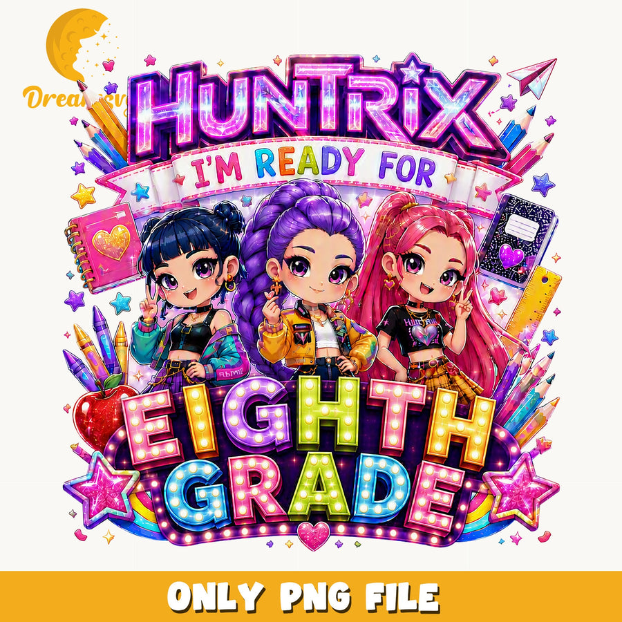 Huntrix Ready For Eighth Grade PNG, Chibi, School PNG