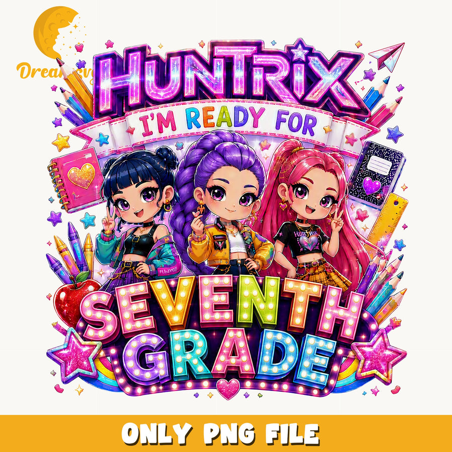 Huntrix Ready For Seventh Grade PNG, Chibi, School PNG