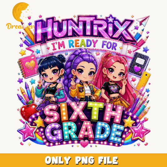 Huntrix Ready For Sixth Grade PNG, Chibi, School PNG