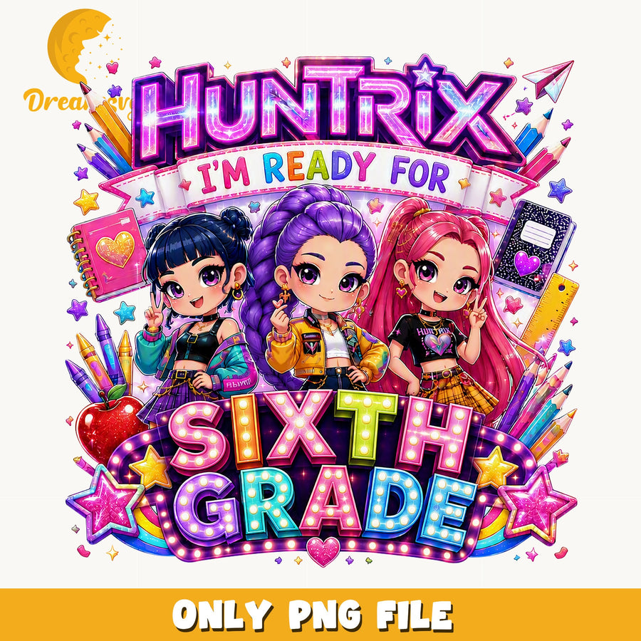 Huntrix Ready For Sixth Grade PNG, Chibi, School PNG