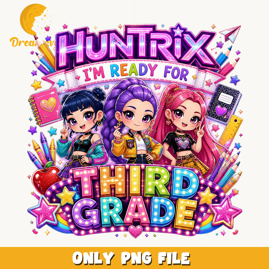 Huntrix Ready For Third Grade PNG, Kpop School, Fan PNG