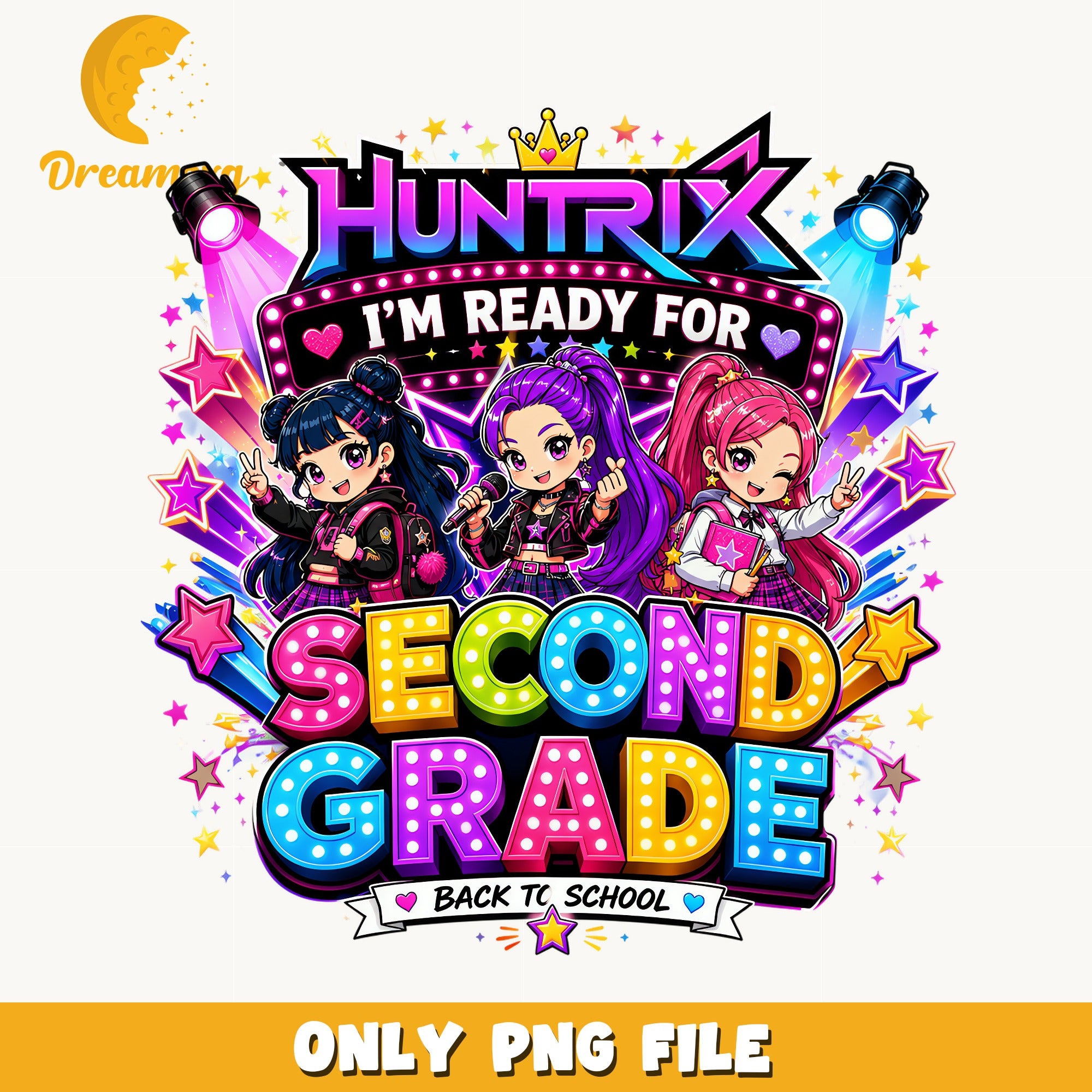 Huntrix Second Grade Back To School PNG, 2nd Grade PNG, Back To School PNG