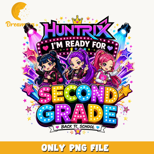 Huntrix Second Grade Back To School PNG, 2nd Grade PNG, Back To School PNG