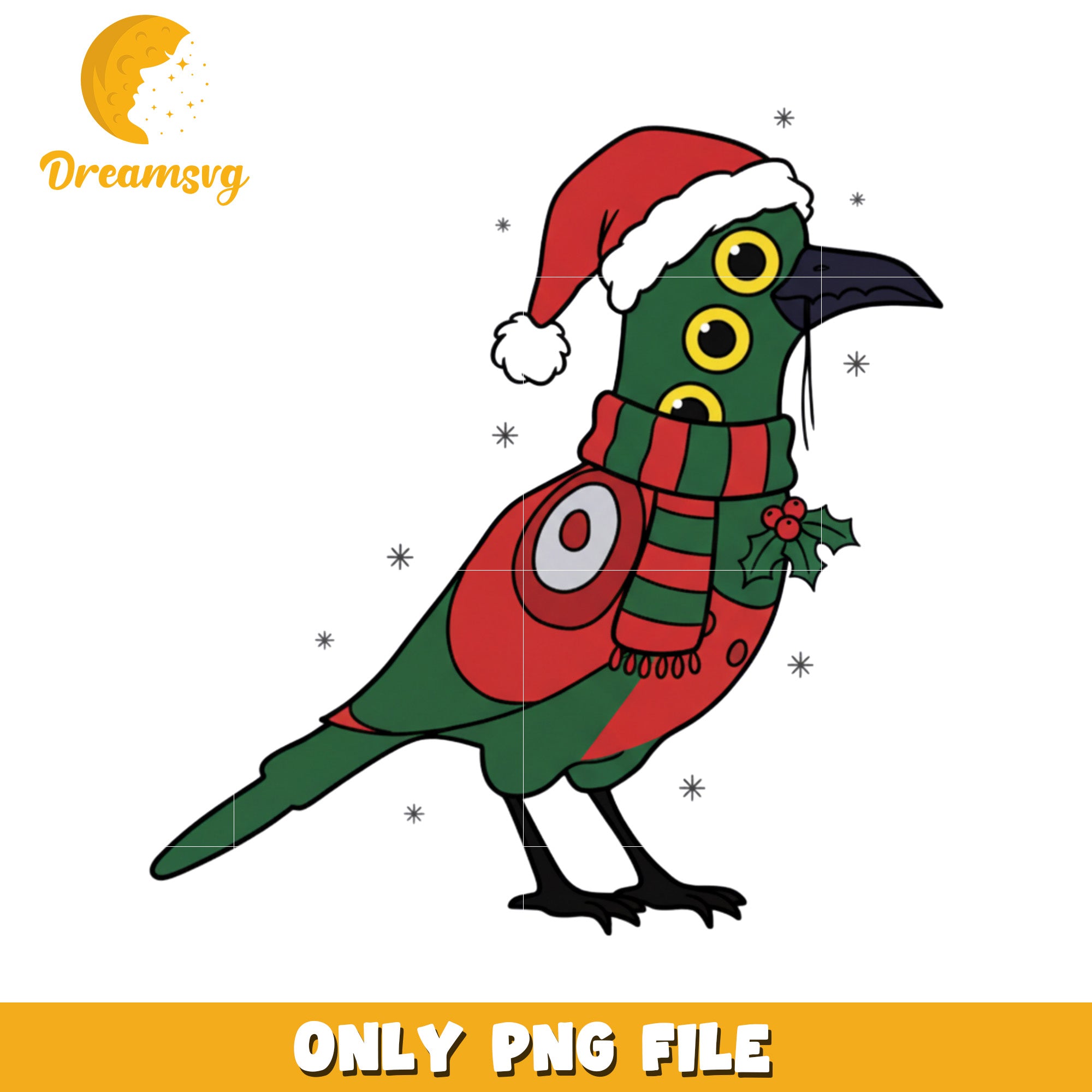 Huntrix's bird png, christmas background​ png, christmas decor png